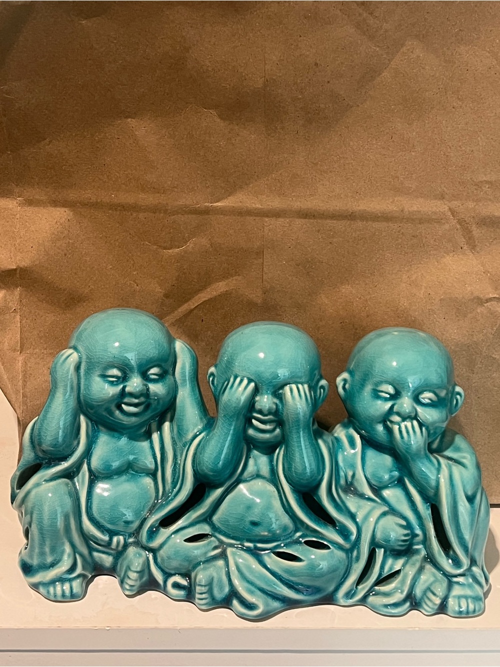 Three Wise Monks Ceramic Figurine